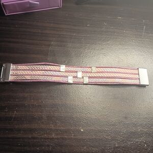 Elegant Pink and Silver Women's Bracelet